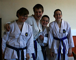 Some Quin TKD students relax before the grading