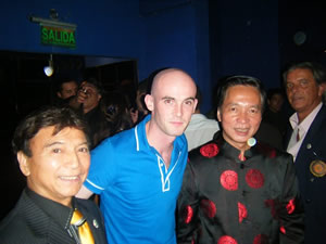 Mr Ryan pictured with Grandmasters Van Binh and Tran after World championships Argentina